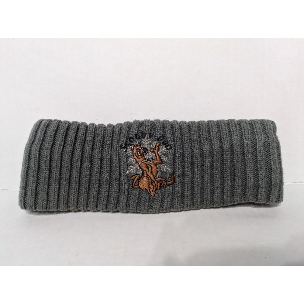 Scooby-Doo Vintage Headband Unisex Gray Ribbed Knit Embroidered Ear Warmer Hat